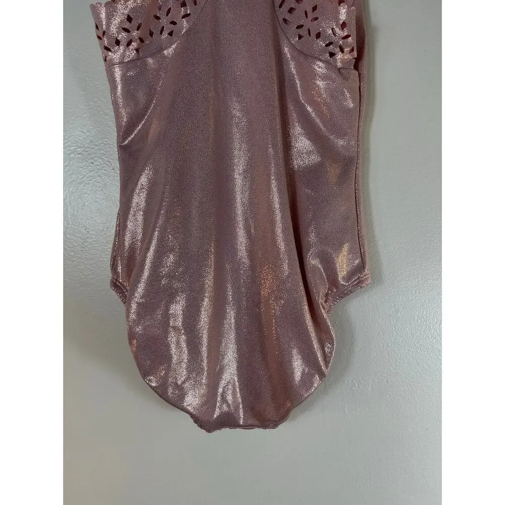 JUSTICE Girl’s Shimmer Laser Cut Dance/ Gymnastics Leotard / Size: 10